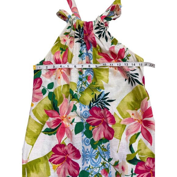 Tommy Bahama Lava Actually Linen-Blend Halter Dress Tropical Sundress Size M - Picture 6 of 9